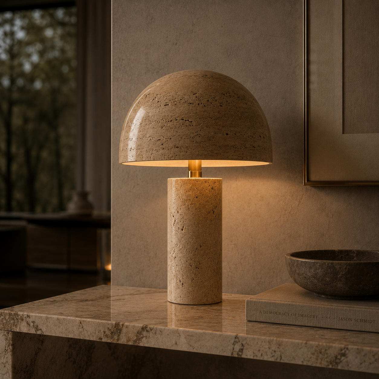 Lampe Travertin-Marbre Image