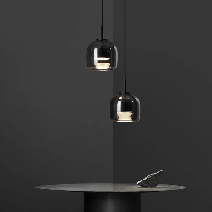 Suspension Design en Verre Fumé Réfléchissant | Lumière Tamisée | 5 à 10 m²