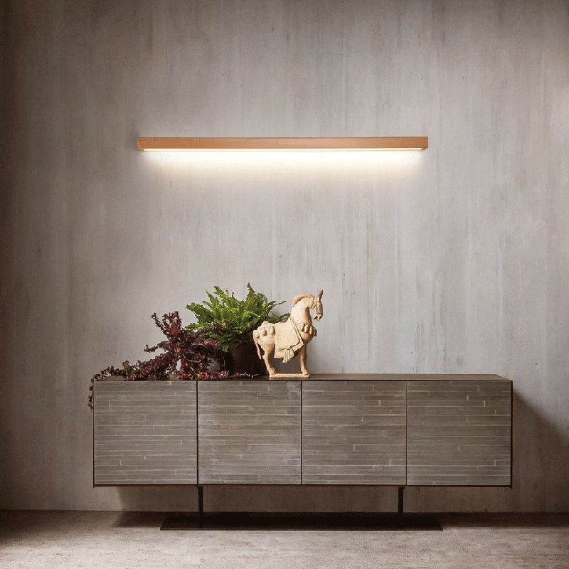 Dwyn Applique Murale Miroir Linéaire Minimaliste Bois Salon - Neutralighting