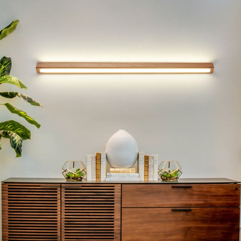 Dwyn Applique Murale Miroir Linéaire Minimaliste Bois Salon - Neutralighting