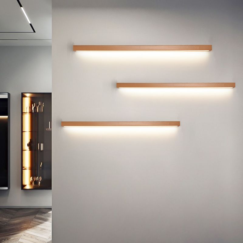 Dwyn Applique Murale Miroir Linéaire Minimaliste Bois Salon - Neutralighting