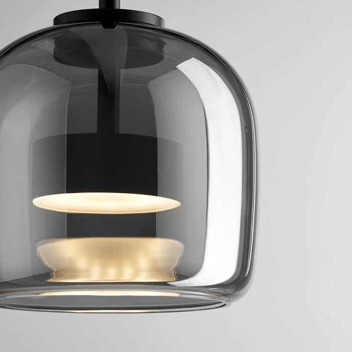 Suspension Design en Verre Fumé Réfléchissant | Lumière Tamisée | 5 à 10 m²
