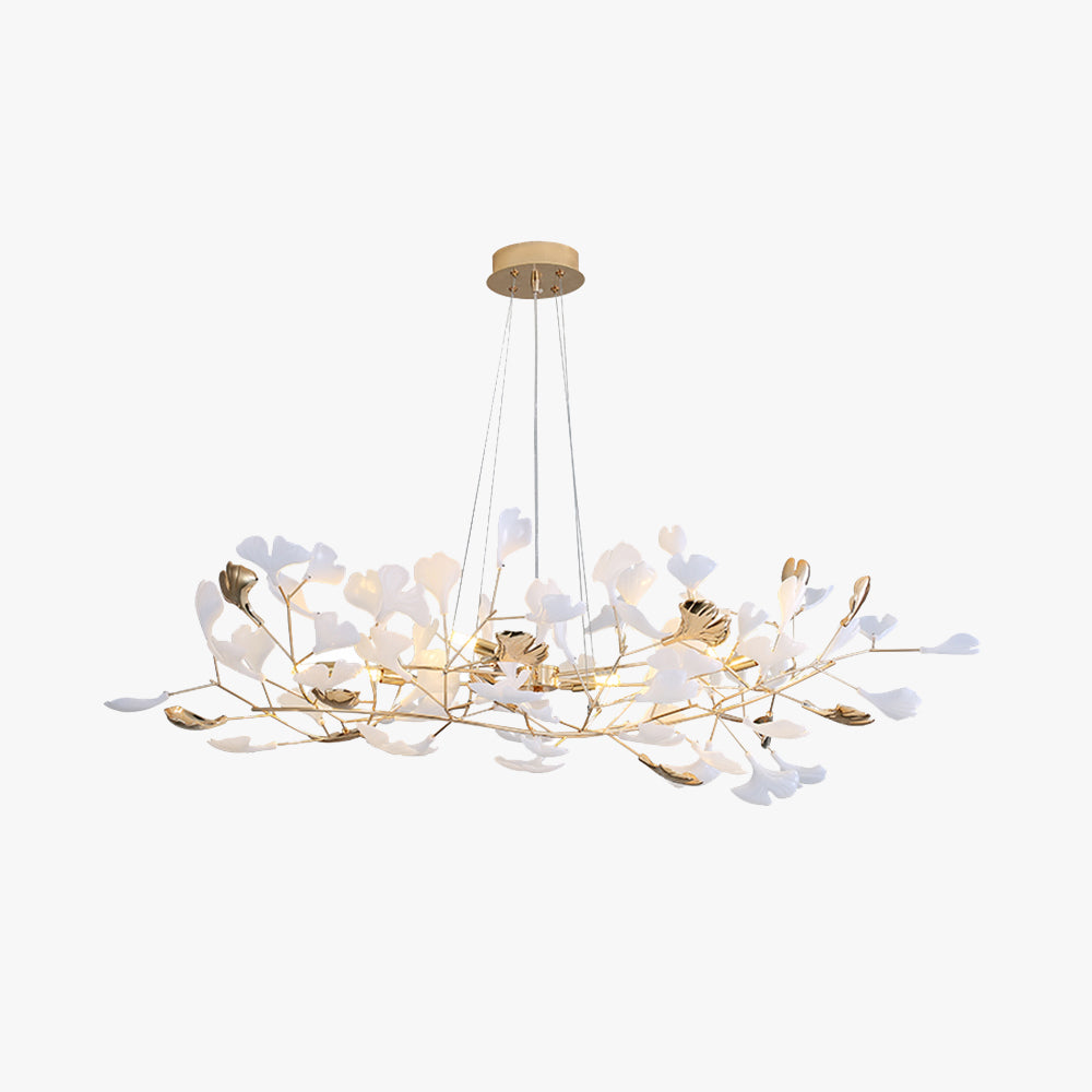 Suspension Feuille Métal Céramique Dorée | MaisonLumexia