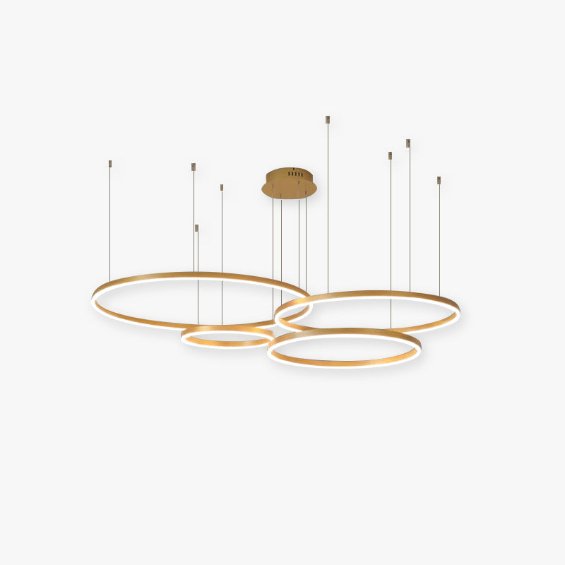 Suspension Anneau Moderne Métal Noir & Doré | MaisonLumexia