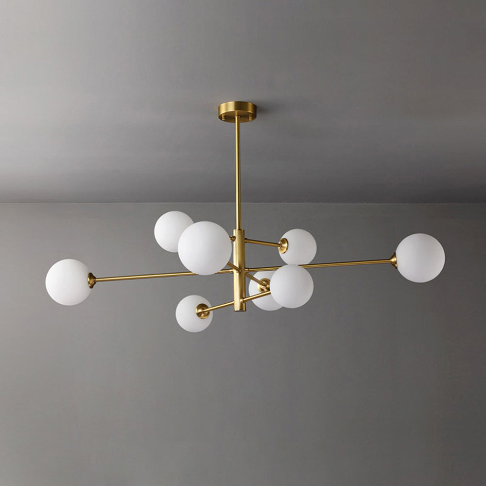 Truva Lustre Bulle Moderne. Cuivre/Verre. Noir/Cuivre. Salon - Neutralighting