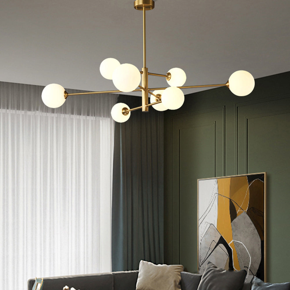 Truva Lustre Bulle Moderne. Cuivre/Verre. Noir/Cuivre. Salon - Neutralighting