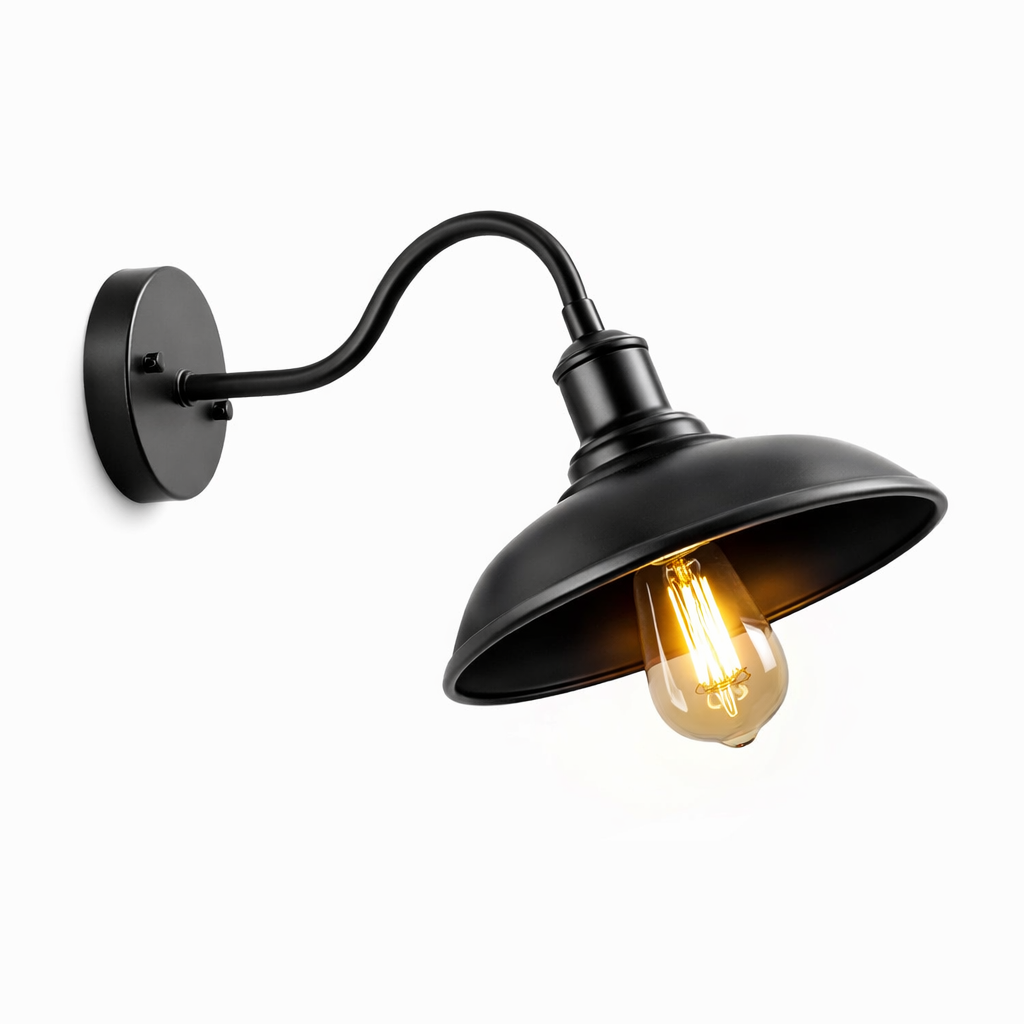 Applique murale vintage finition noire – style loft