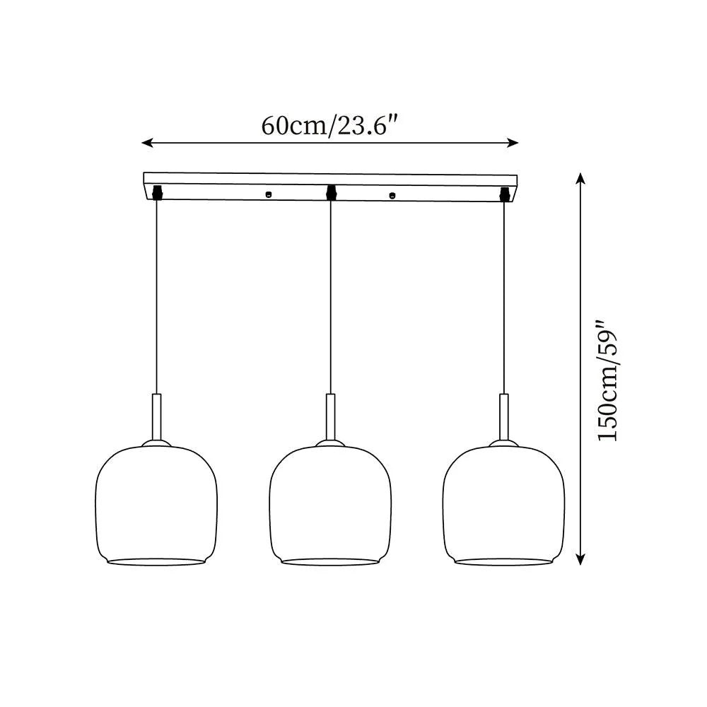 Suspension Design en Verre Fumé Réfléchissant | Lumière Tamisée | 5 à 10 m²