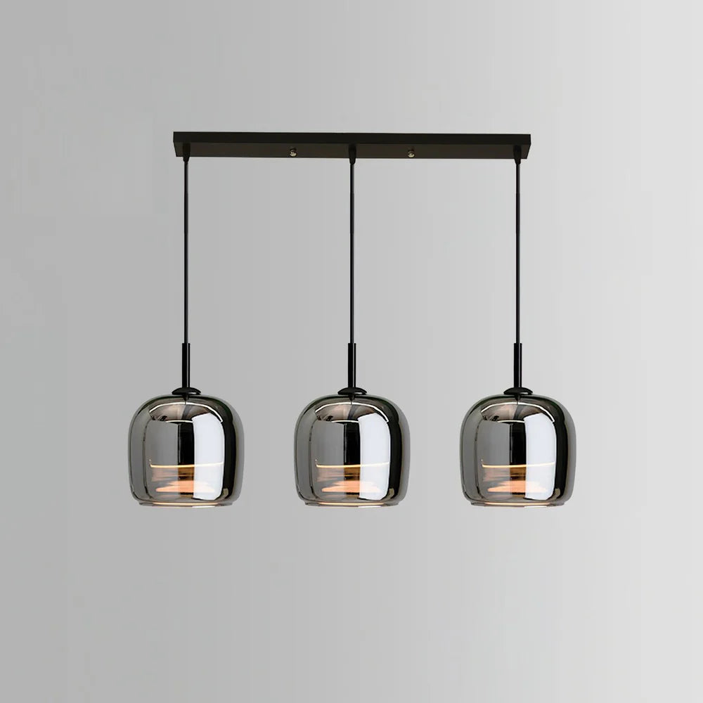 Suspension Design en Verre Fumé Réfléchissant | Lumière Tamisée | 5 à 10 m²
