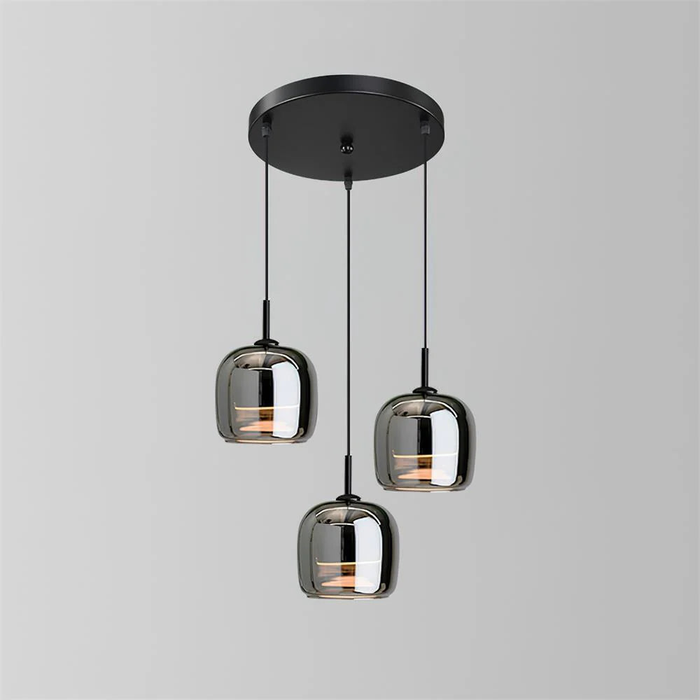 Suspension Design en Verre Fumé Réfléchissant | Lumière Tamisée | 5 à 10 m²