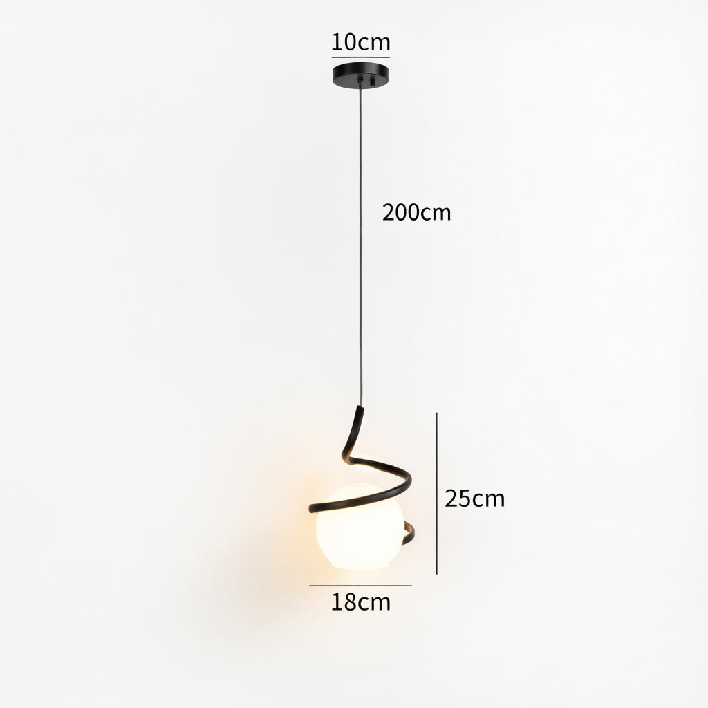 Dimensions suspension luminaire globe opalin noir