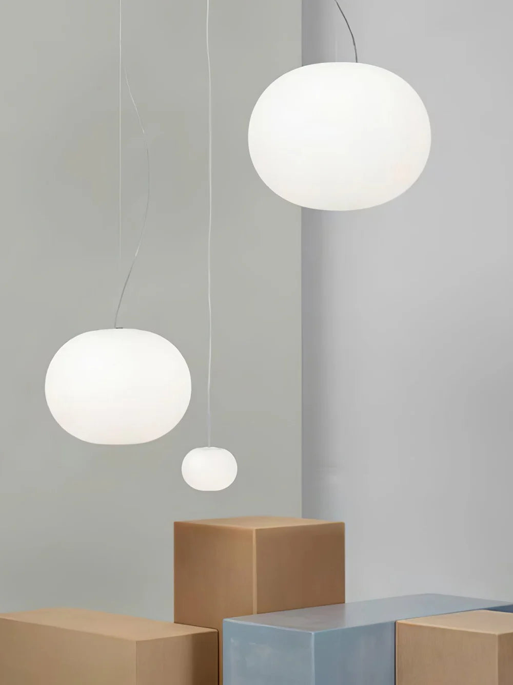 Suspension en Verre Blanc | Ø 33 ou 45 cm | Design Contemporain