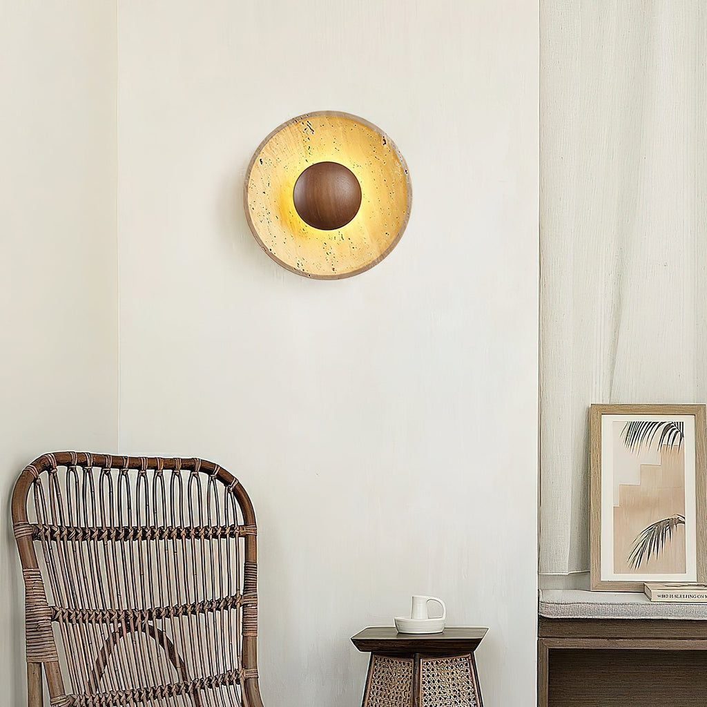 Applique Murale Soleil en Travertin | MaisonLumexia