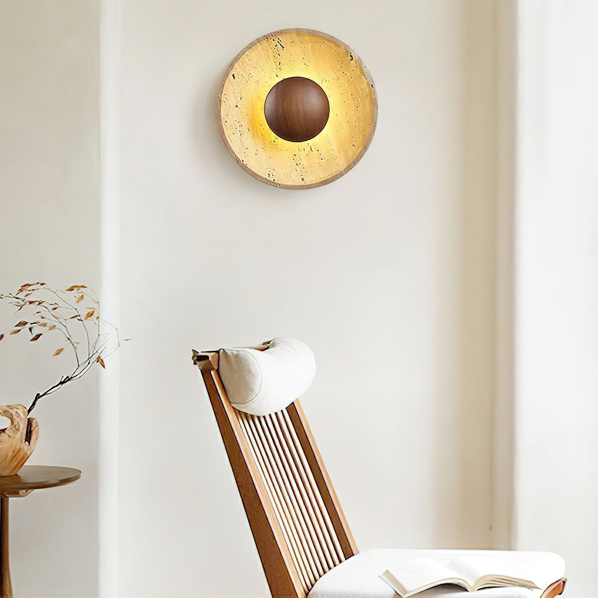 Applique Murale Soleil en Travertin | MaisonLumexia