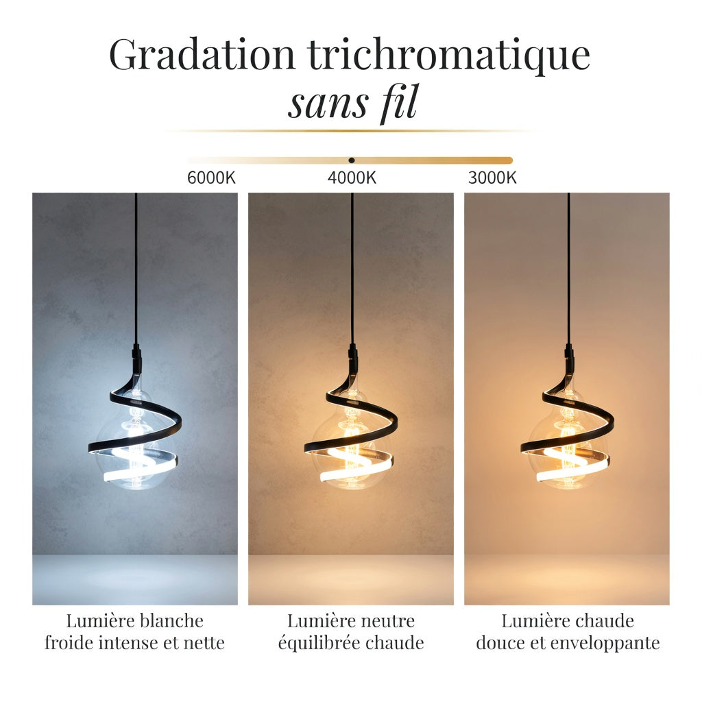 Suspension globe opalin – intensité lumineuse réglable