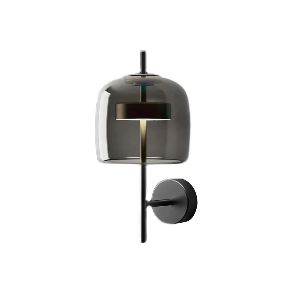 Applique Murale en Verre | Ø 24 × H 55 cm | LED 3 Températures | Finition Dorée ou Noire