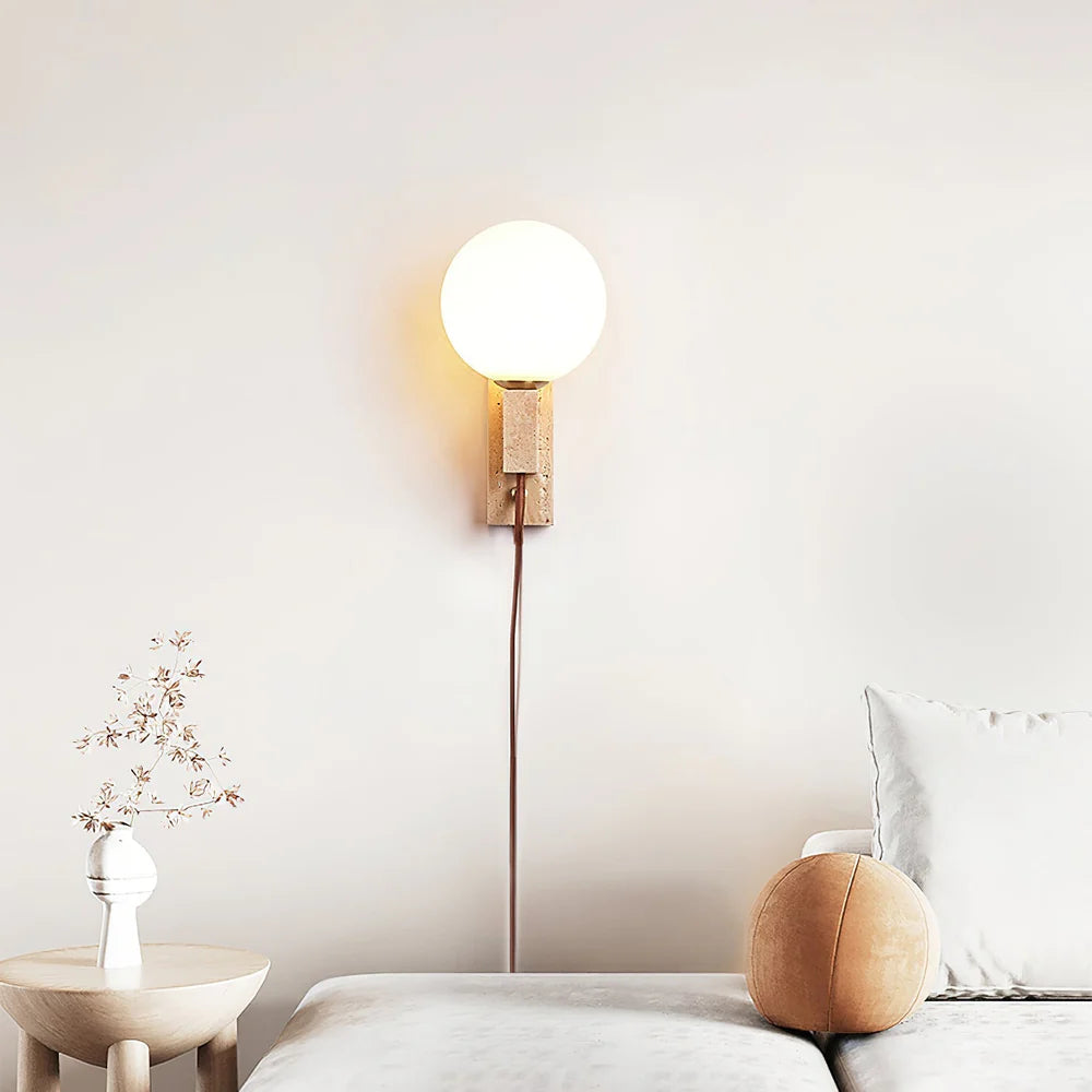 Applique Murale Globe Travertin