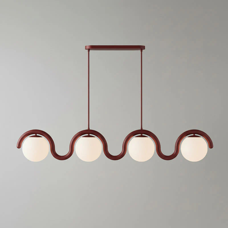 Lustre Linéaire Rouge Argenté