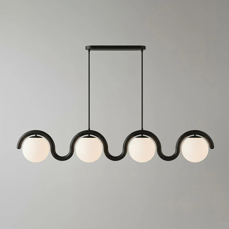 Lustre Linéaire Rouge Argenté