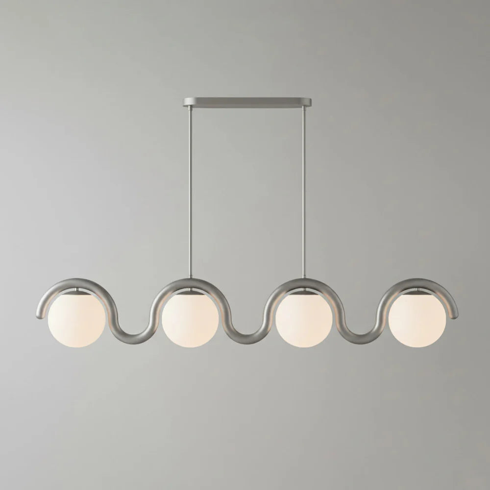 Lustre Linéaire Rouge Argenté