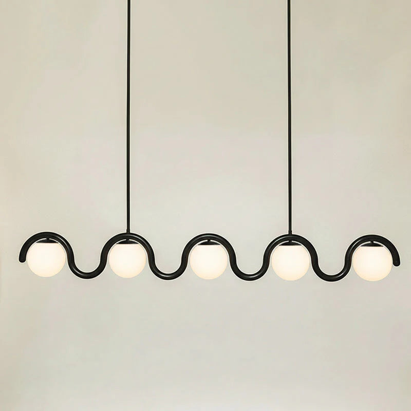 Lustre Linéaire Rouge Argenté