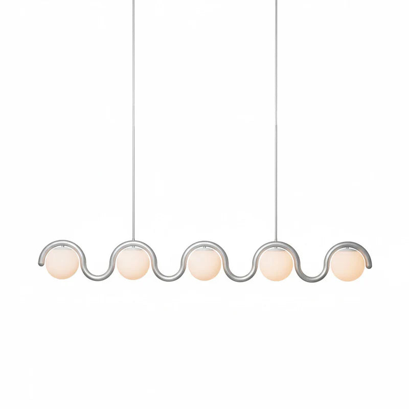 Lustre Linéaire Rouge Argenté