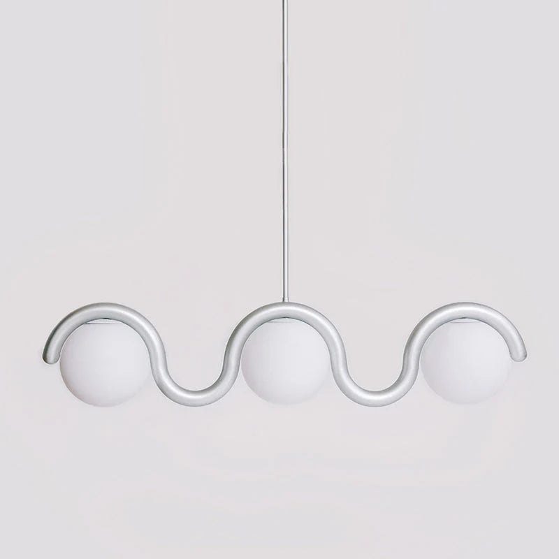 Lustre Linéaire Rouge Argenté