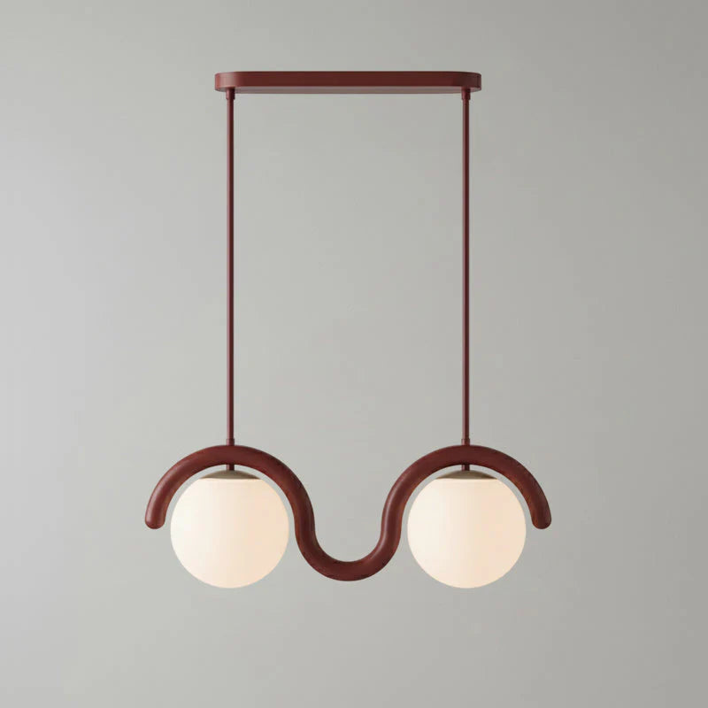 Lustre Linéaire Rouge Argenté