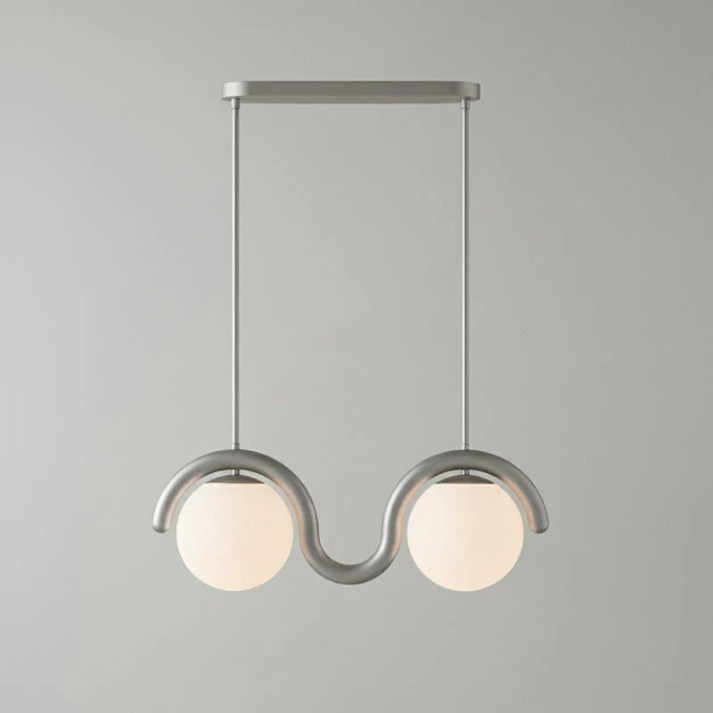 Lustre Linéaire Rouge Argenté