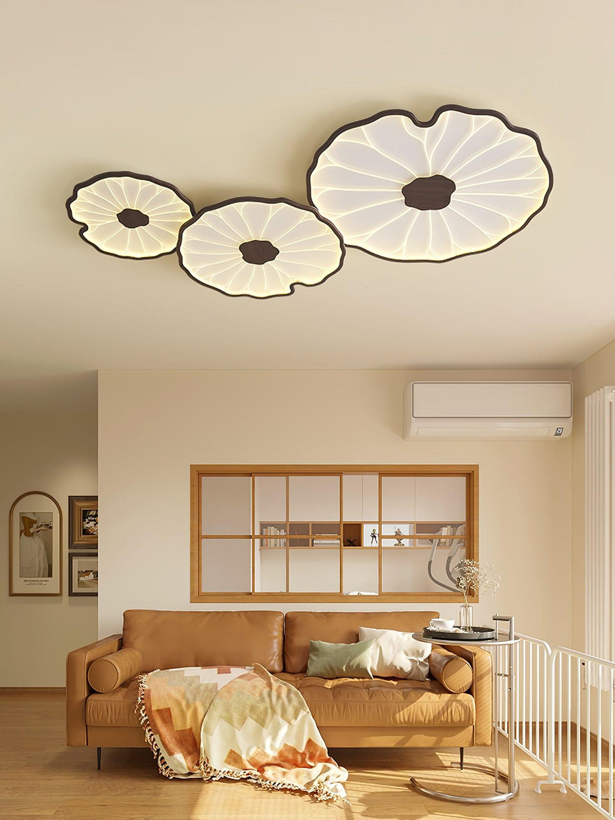 Solara Plafonnier Feuille de Lotus avec Finition Bois - Neutralighting