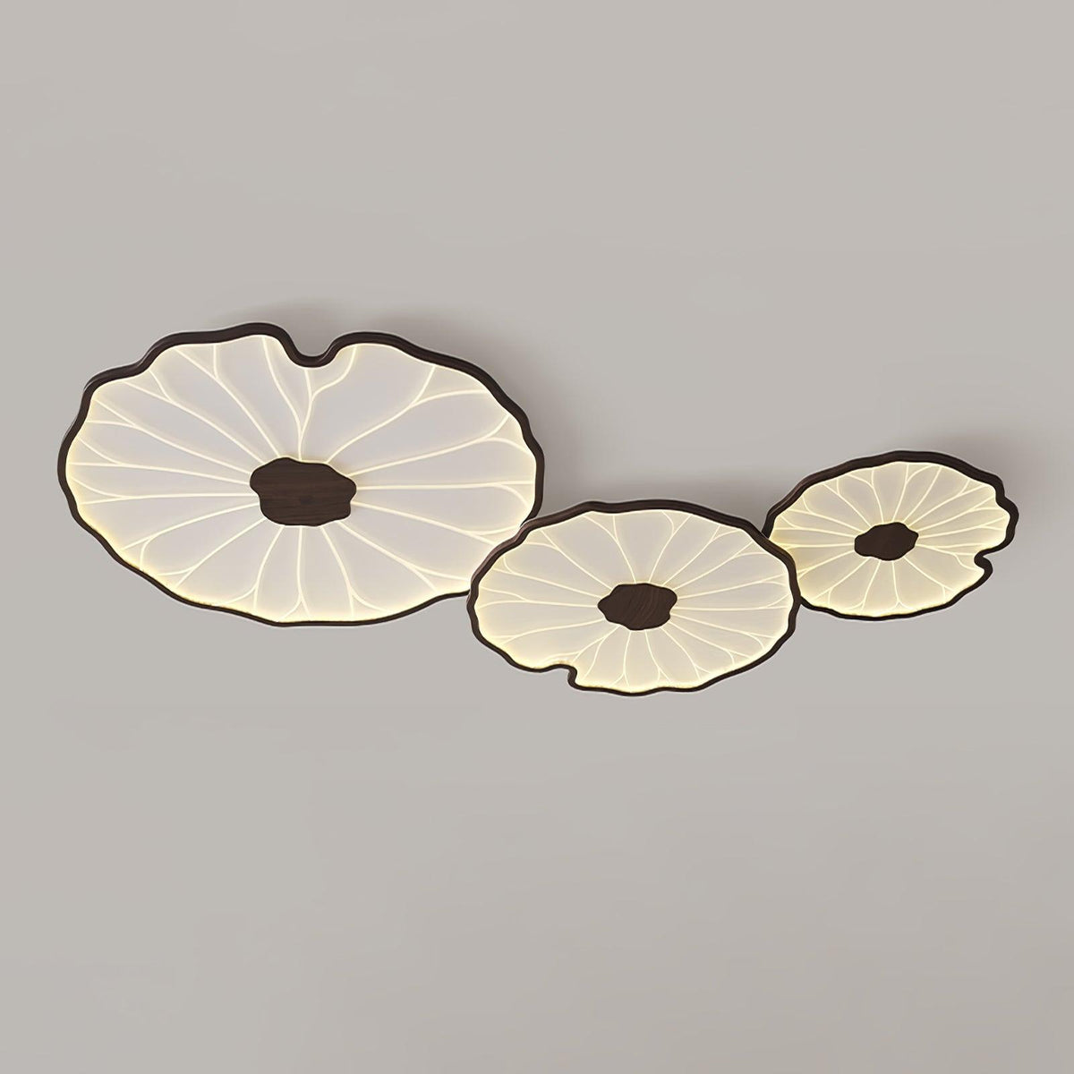 Solara Plafonnier Feuille de Lotus avec Finition Bois - Neutralighting