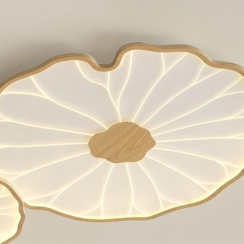 Solara Plafonnier Feuille de Lotus avec Finition Bois - Neutralighting
