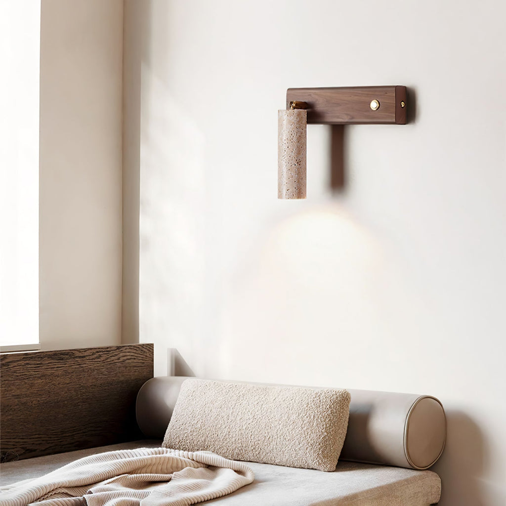 Applique Murale Cylindrique en Travertin | MaisonLumexia
