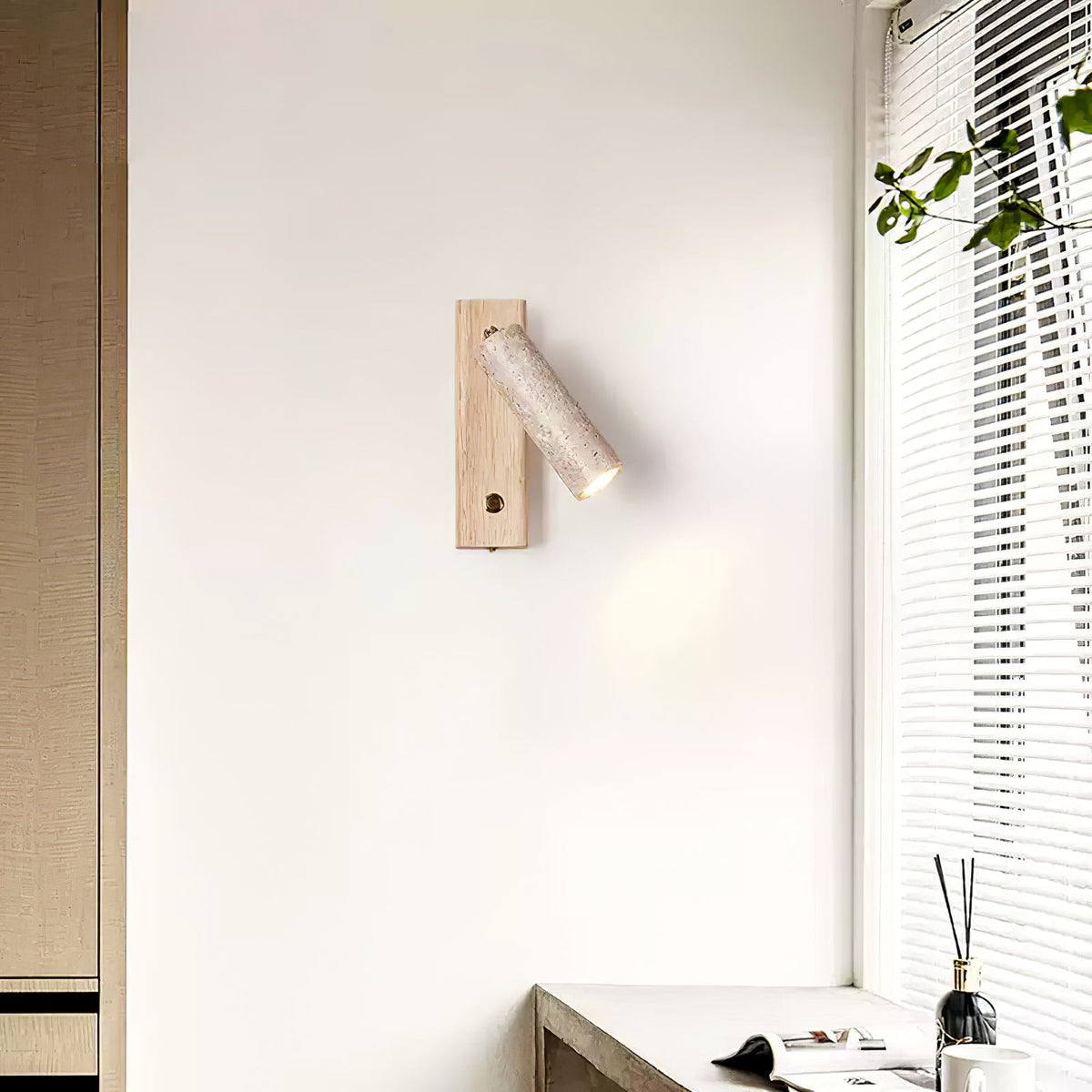 Applique Murale Cylindrique en Travertin | MaisonLumexia