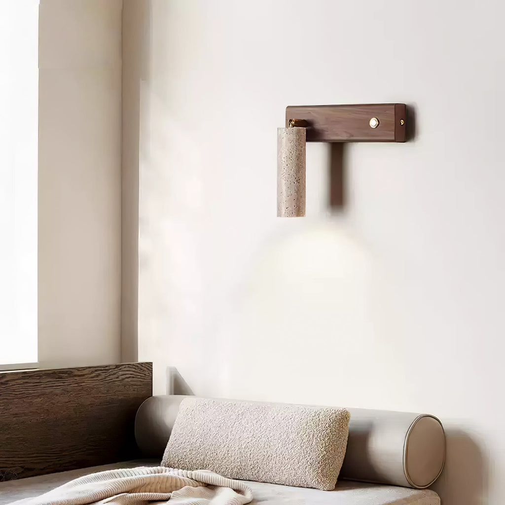 Applique Murale Cylindrique en Travertin | MaisonLumexia