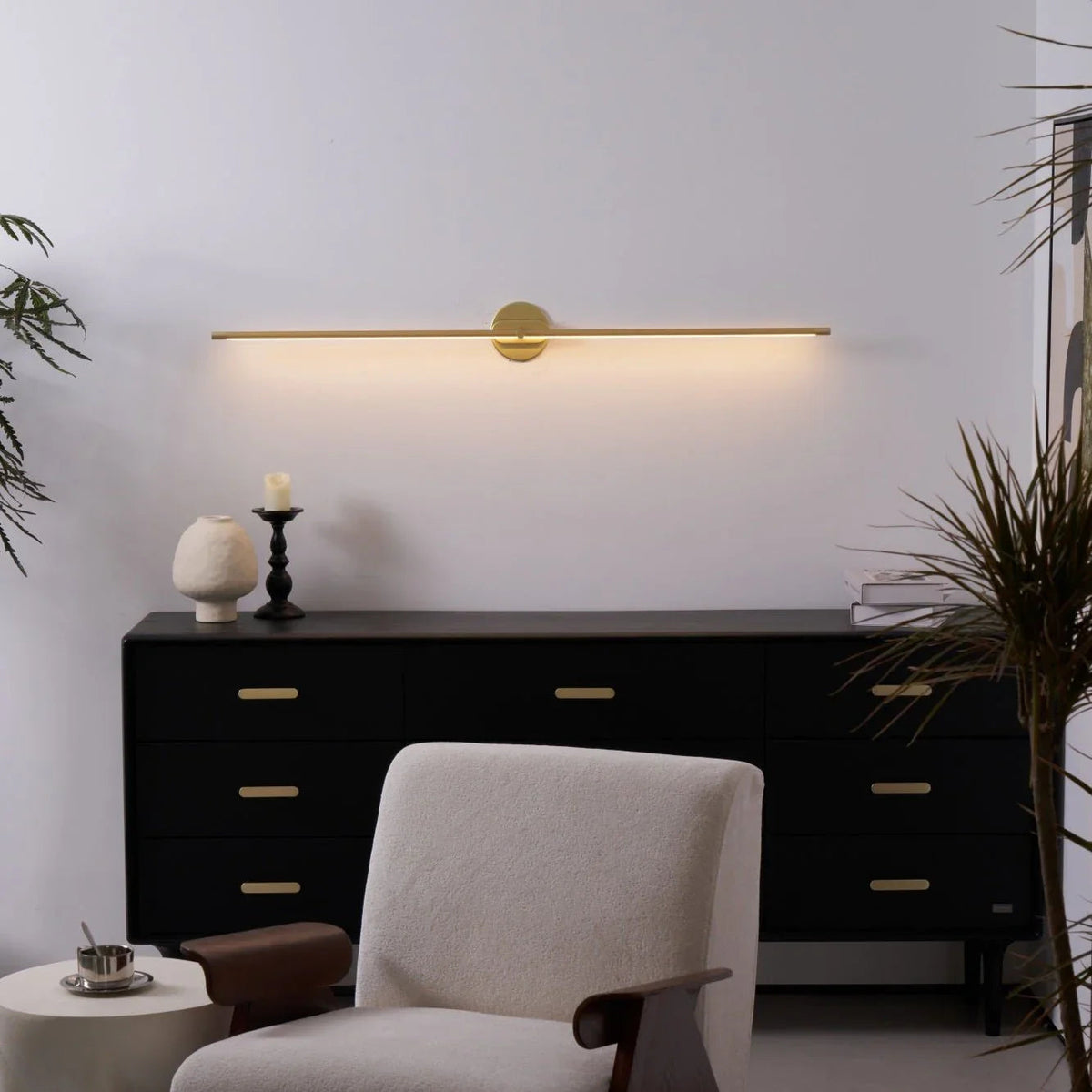 Ivox Applique Murale Linéaire Minimaliste Or & Noir - Neutralighting