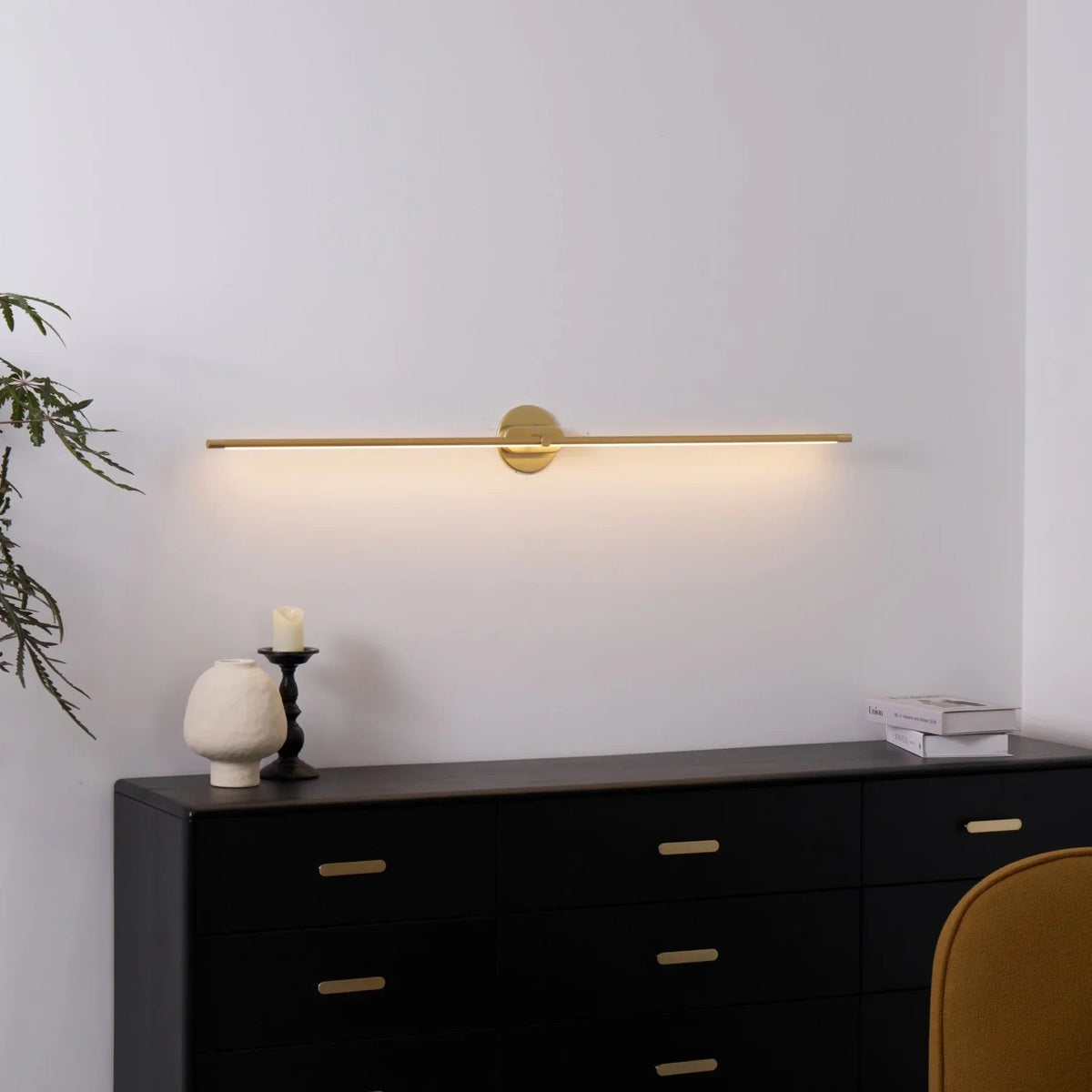 Ivox Applique Murale Linéaire Minimaliste Or & Noir - Neutralighting