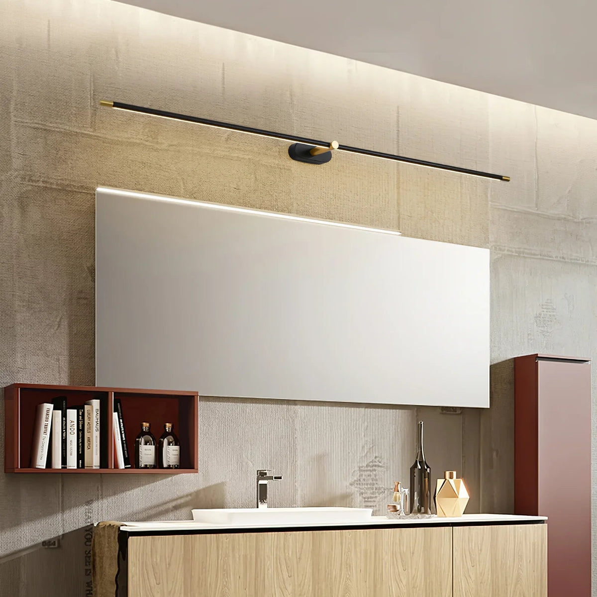 Ivox Applique Murale Linéaire Minimaliste Or & Noir - Neutralighting