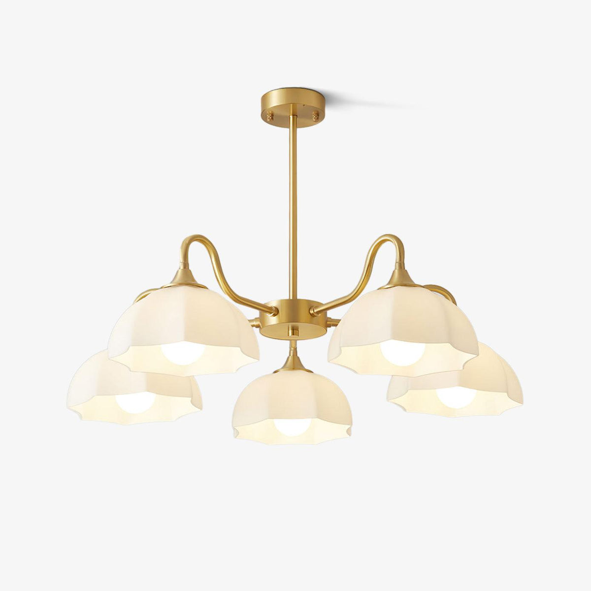 Lustra Chandelier Bol En Verre Octagonal Cuivre Français - Neutralighting