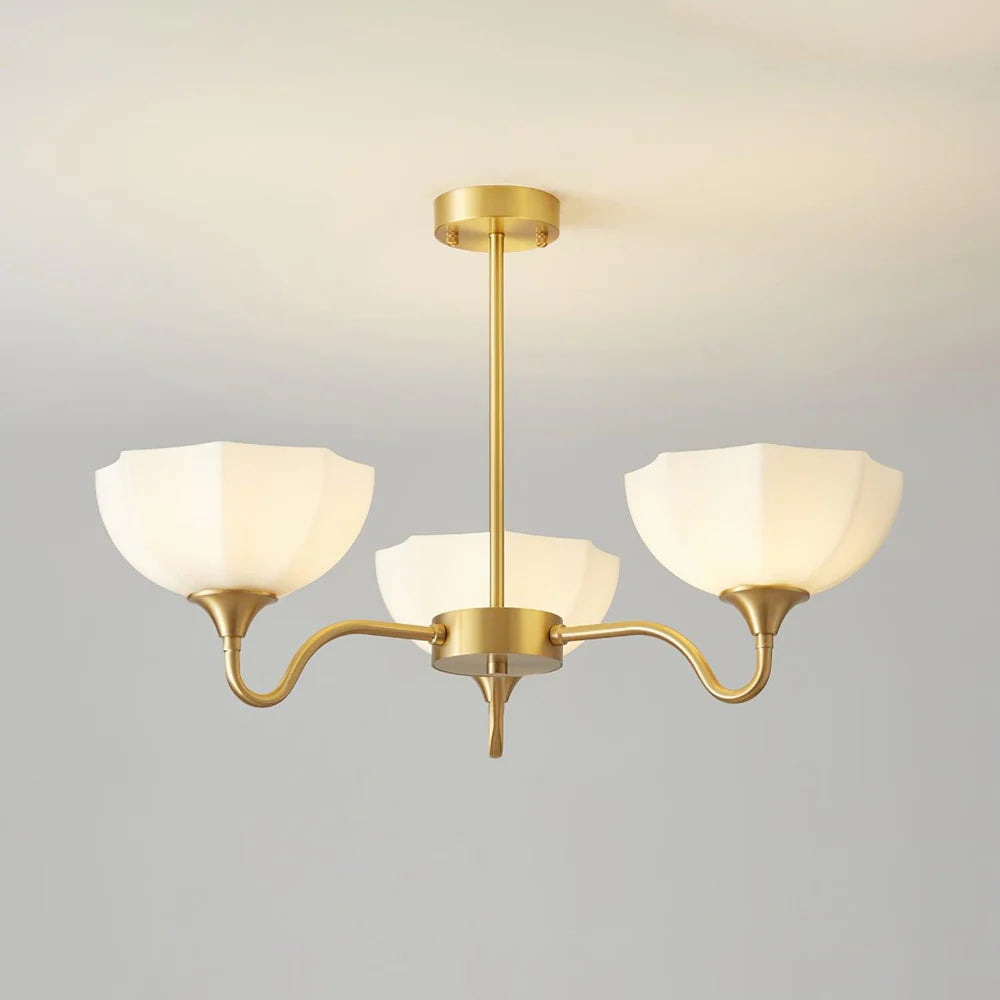 Lustre Bol Verre Octagonal Cuivre