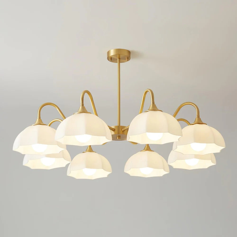 Lustre Bol Verre Octagonal Cuivre