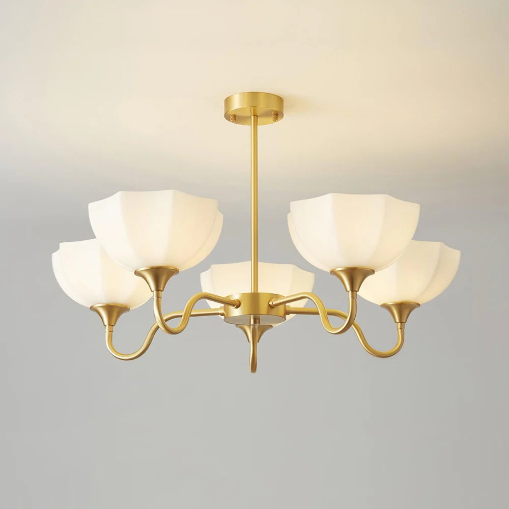 Lustre Bol Verre Octagonal Cuivre