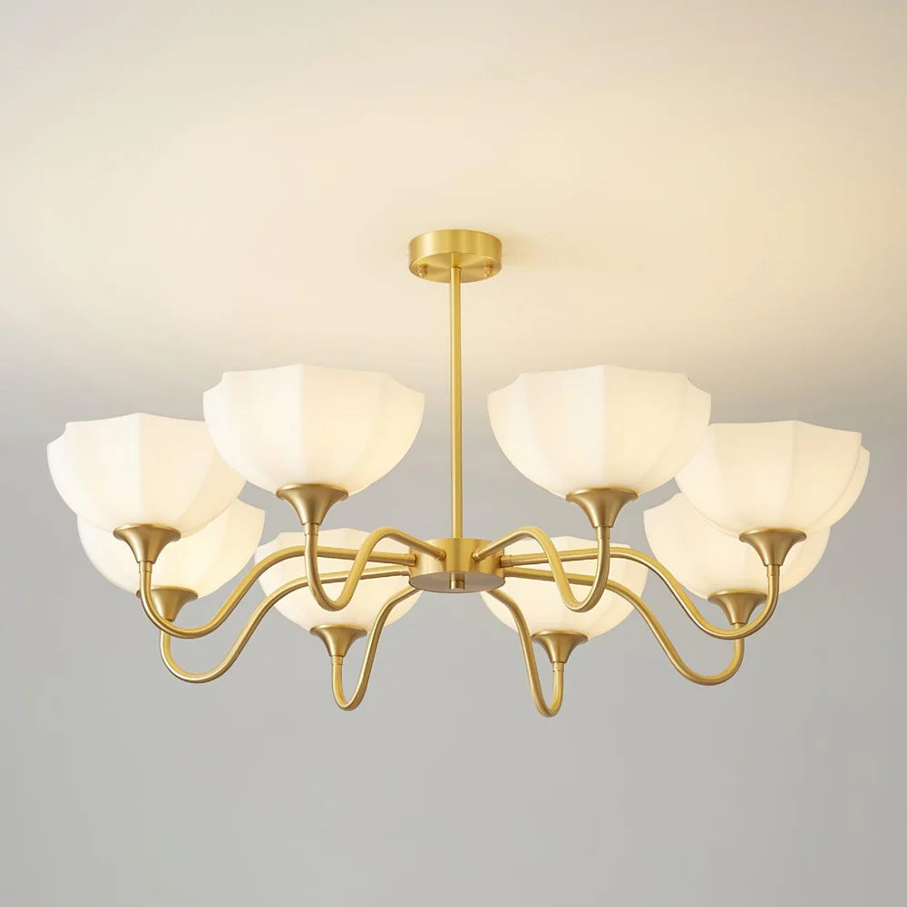 Lustre Bol Verre Octagonal Cuivre
