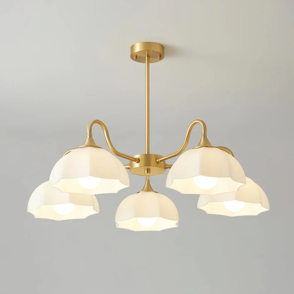 Lustre Bol Verre Octagonal Cuivre