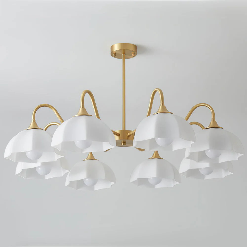 Lustre Bol Verre Octagonal Cuivre