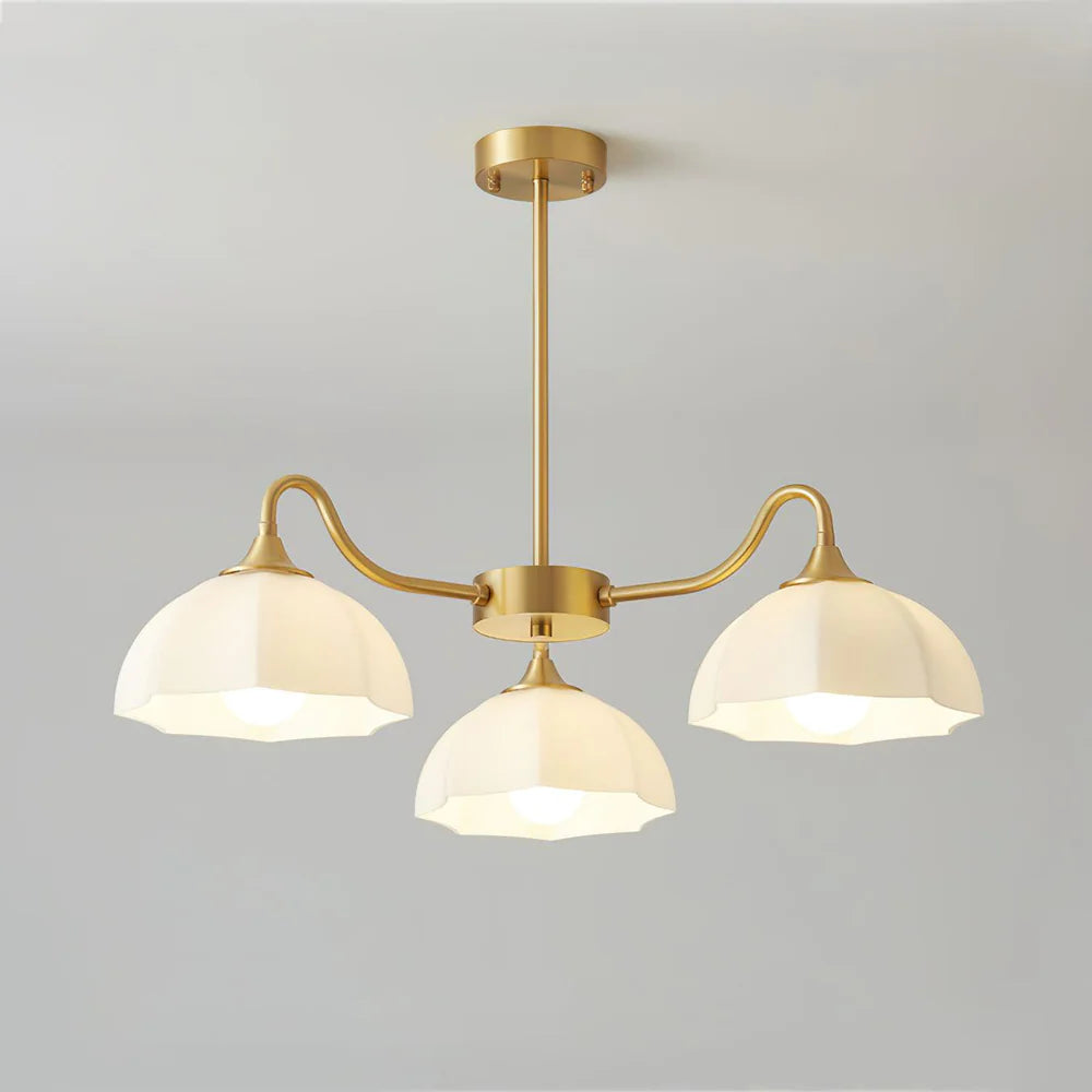 Lustre Bol Verre Octagonal Cuivre