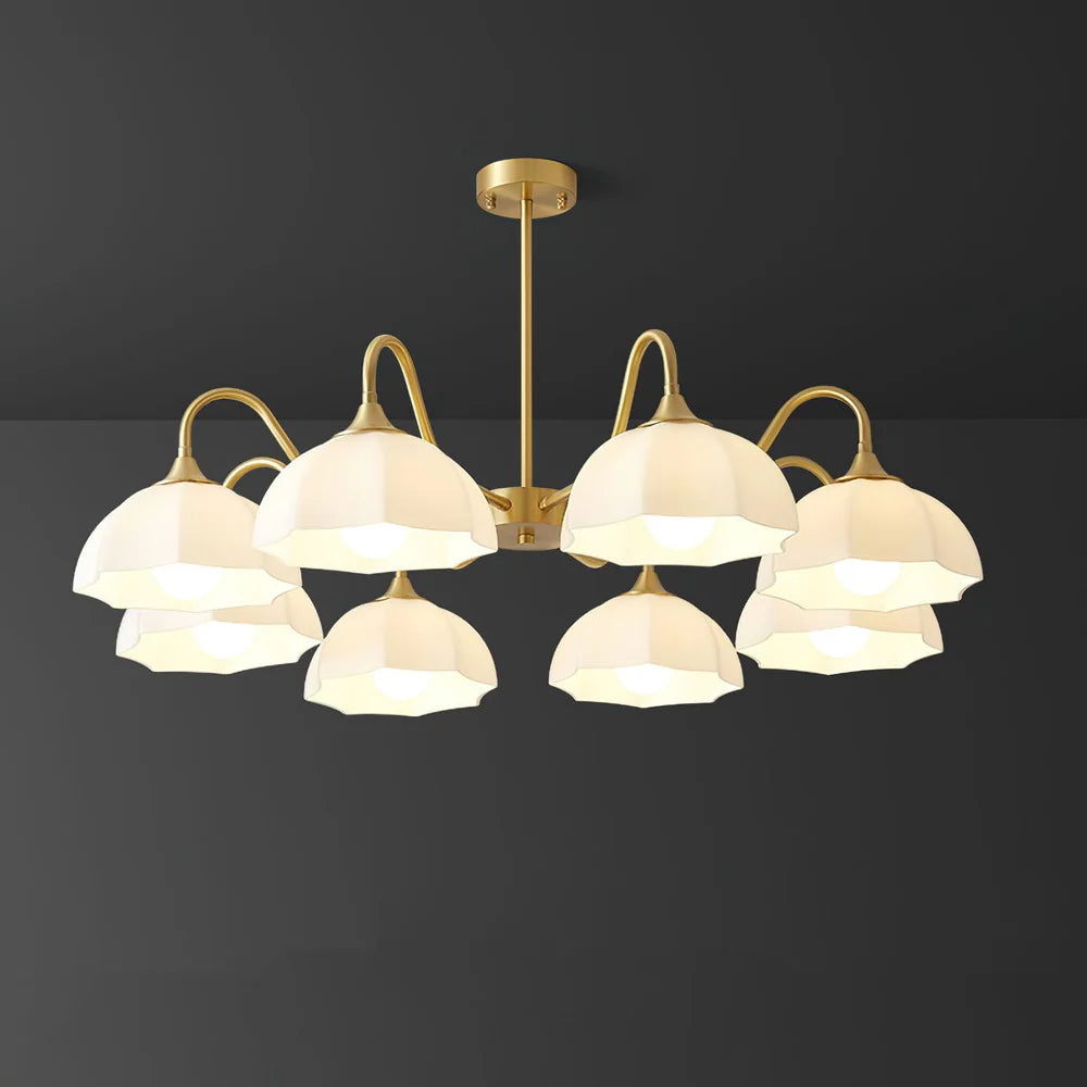 Lustre Bol Verre Octagonal Cuivre