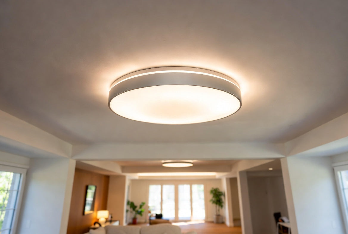 Plafonnier LED rond ultra-plat – mise en valeur