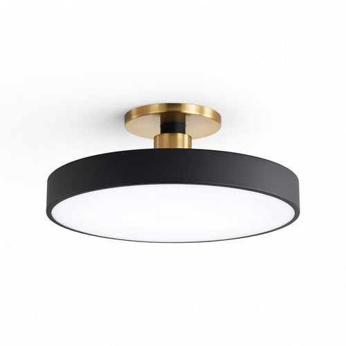 Plafonnier luminaire rond style nordique blanc mat – vue principale