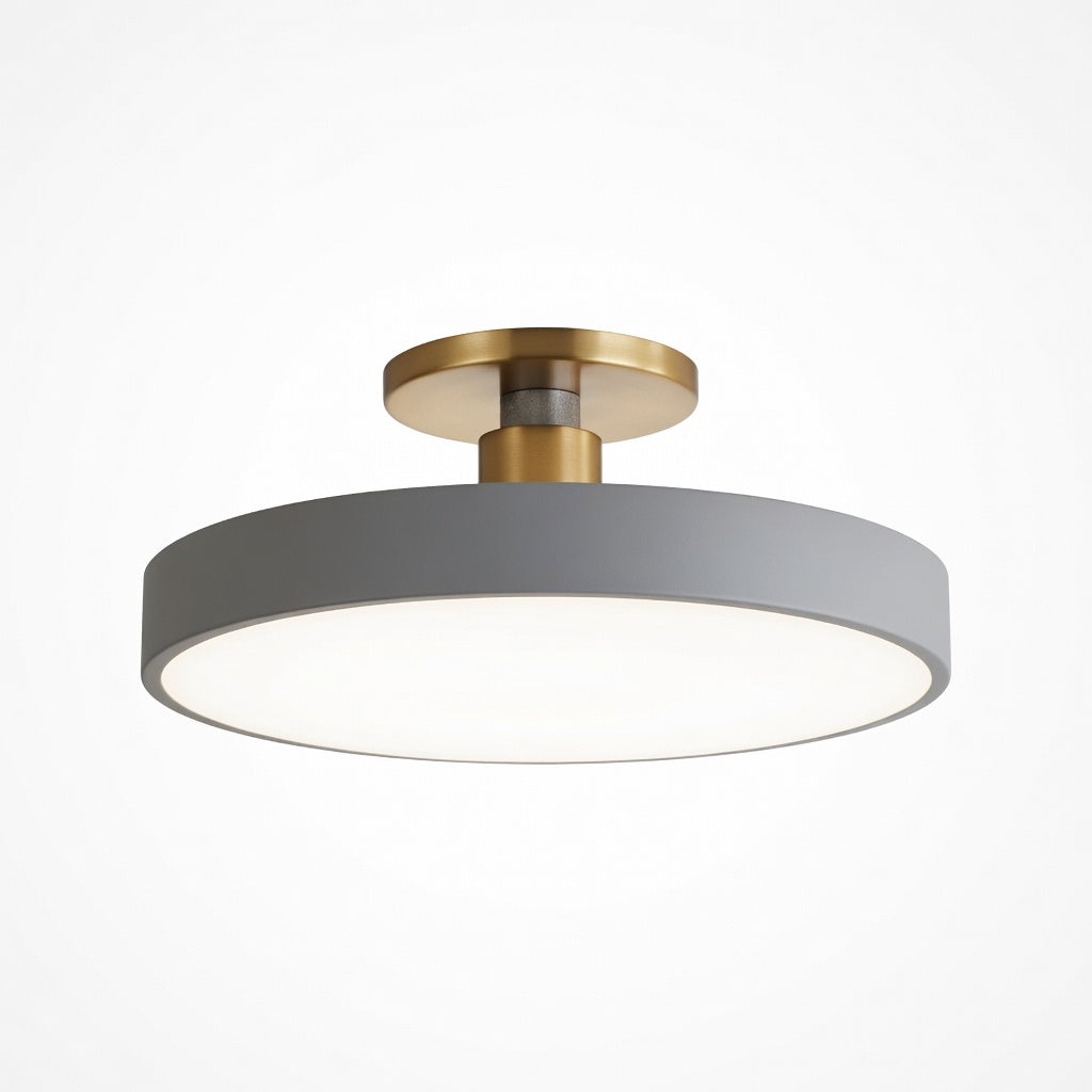 Plafonnier luminaire rond style nordique gris